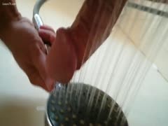 Nice cut shlong blows a load after hawt shower massage - pervertslut 